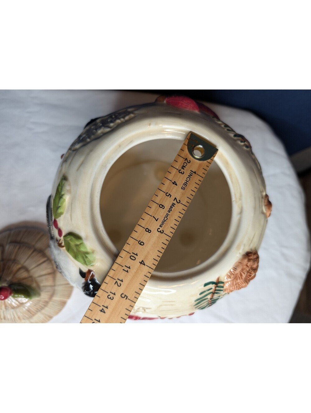 Sonoma Ceramic Bird and Pinecone Cookie Jar with Lid - Picture 4 of 7